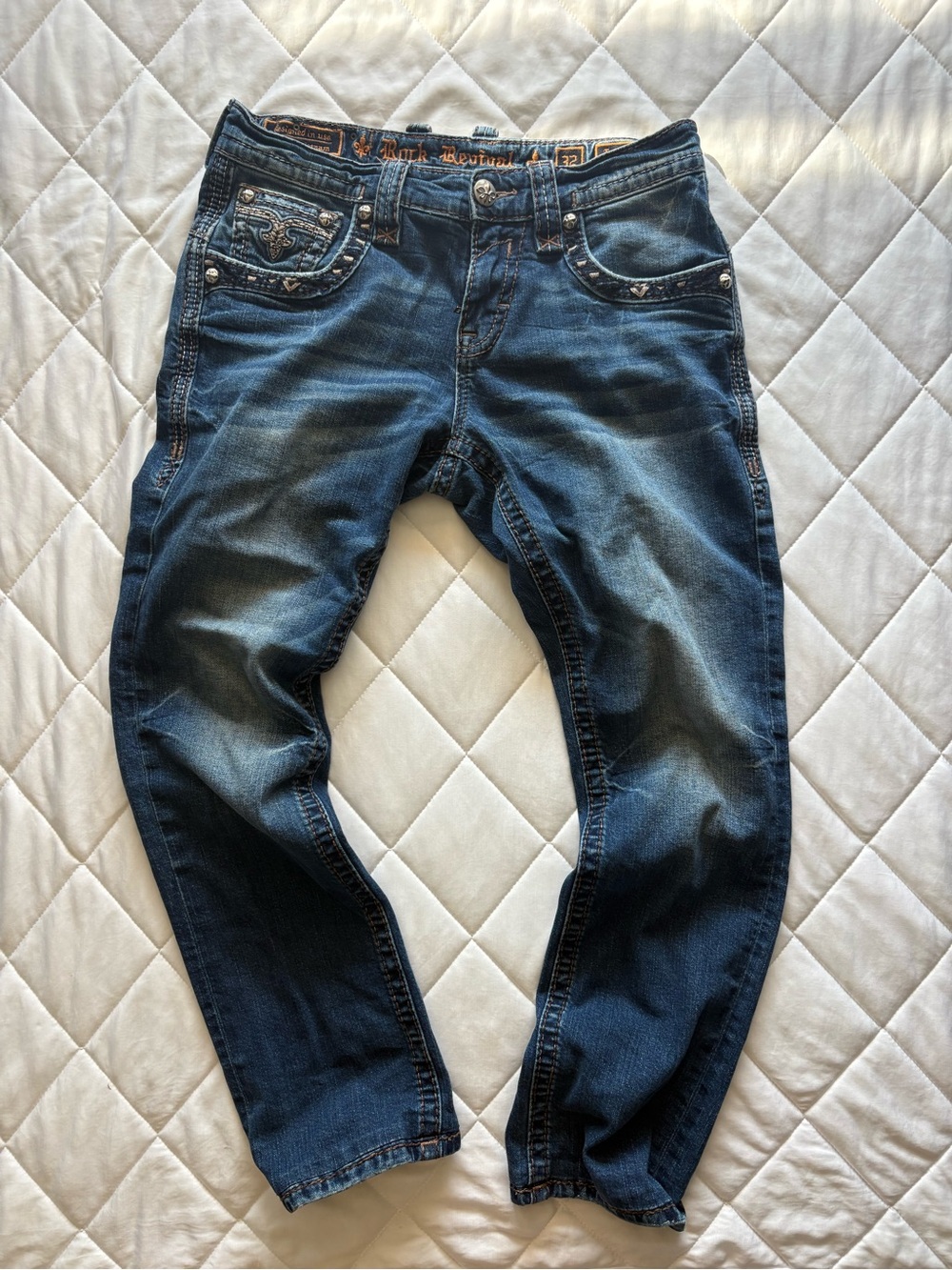 Rock Revival Men's Dark Wash Straight Jeans
